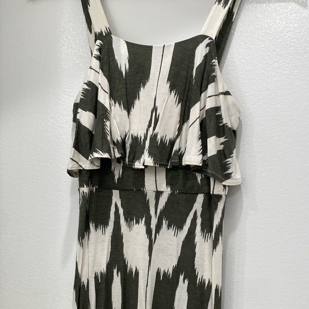 LOFT Green and White Midi Dress - Picture 4 of 4